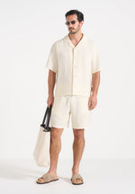 Ari - Unisex Textured Shorts - Cream