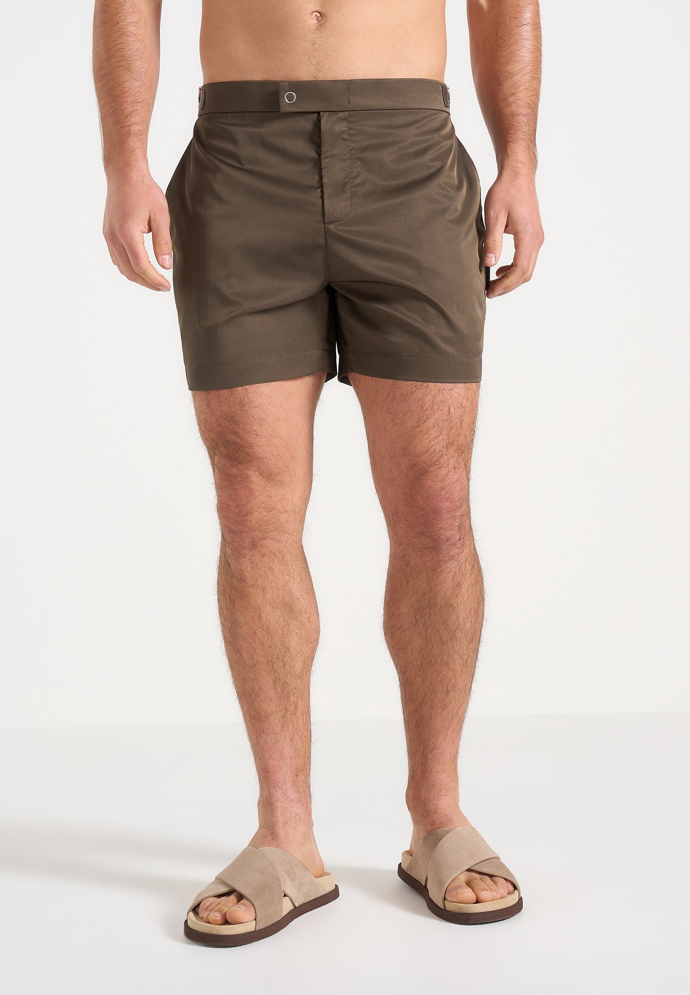 Brian - Polished Nylon Swim Shorts - Olive 