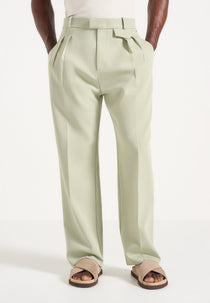 Pierre - Pleated Tailored Trousers - Sage