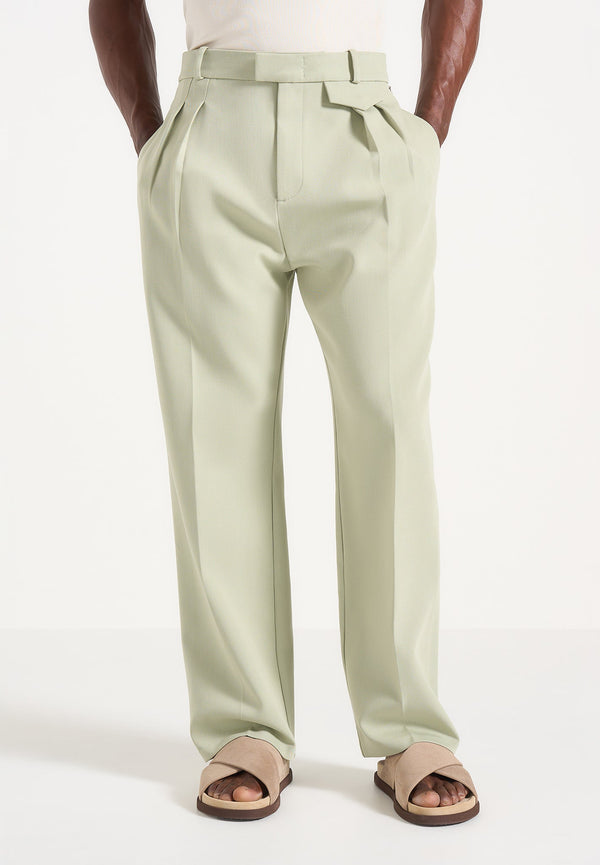 Pierre - Pleated Tailored Trousers - Sage