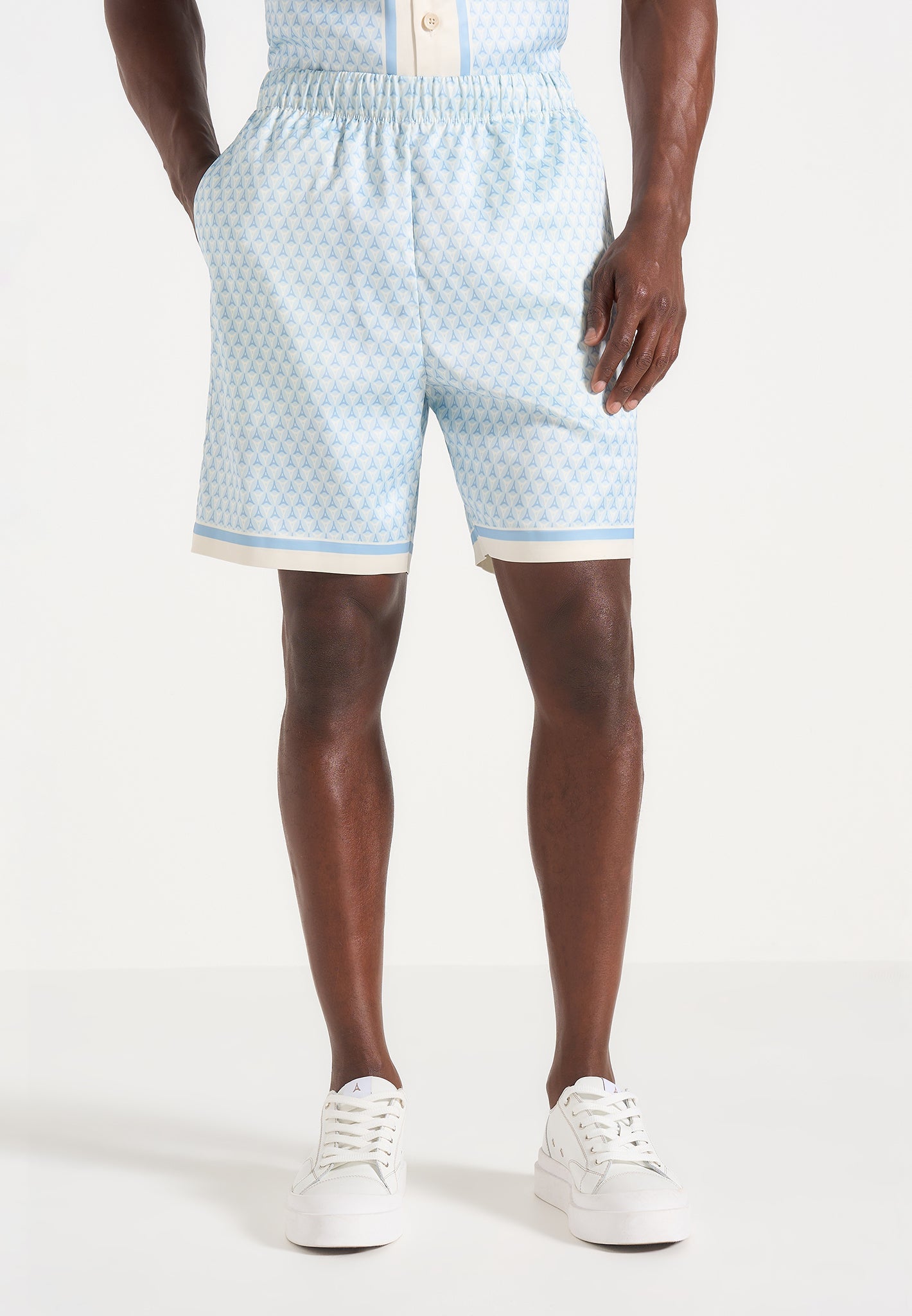 Jordan - Eiffel Monogram Shorts - Pale Blue