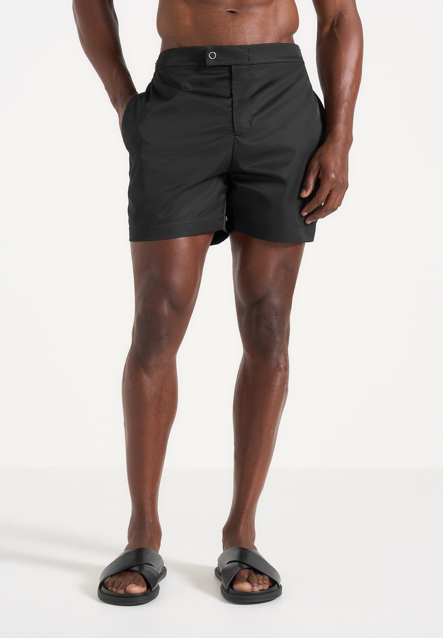 Brian - Polished Nylon Swim Shorts - Black 