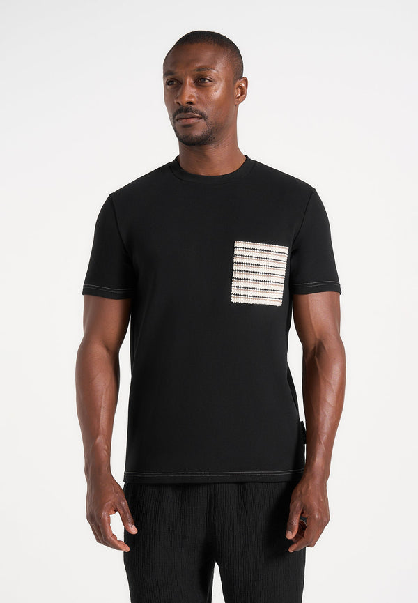 Joris - Whipstitch Pocket Detail T-Shirt - Black