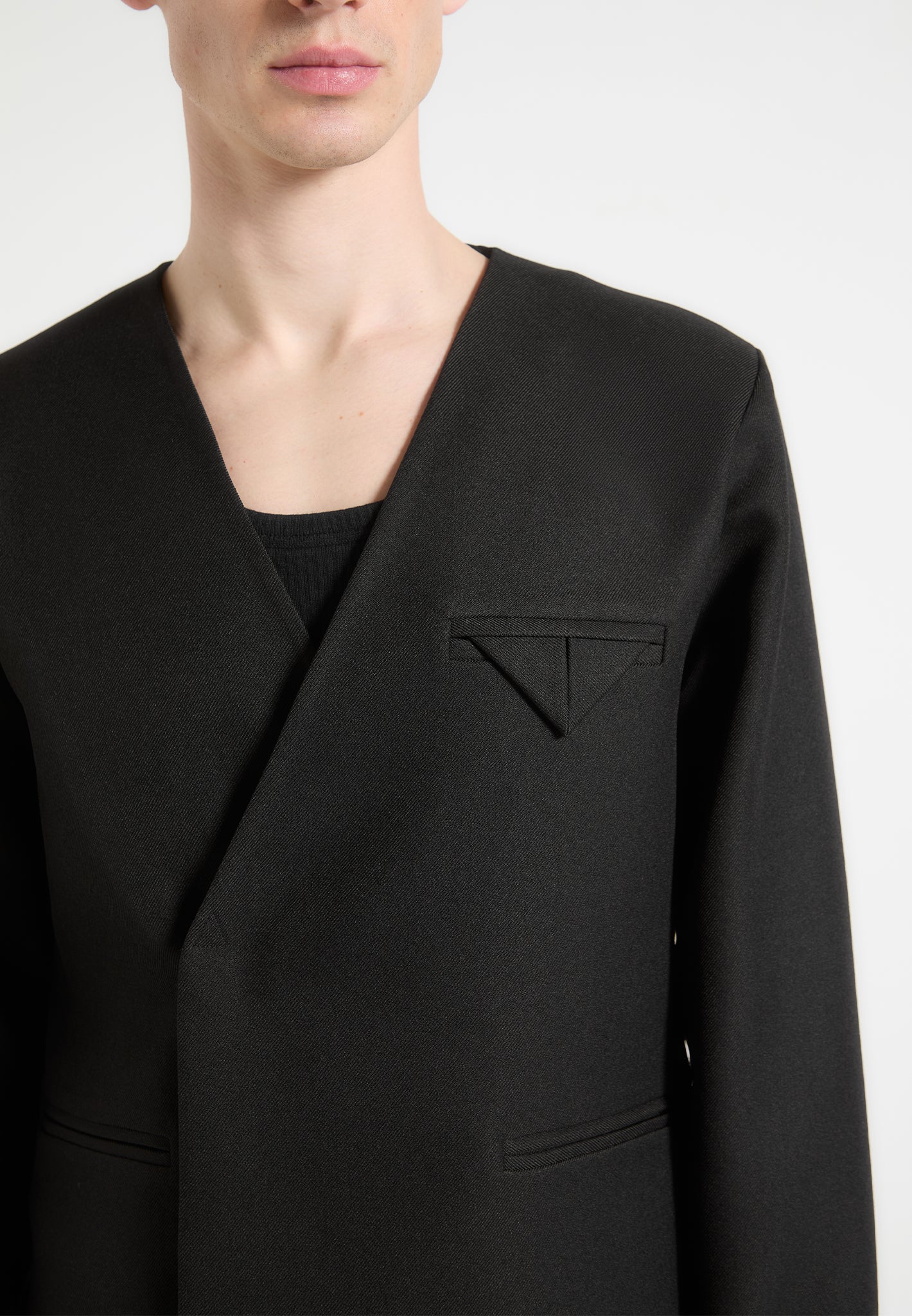 collarless-double-breasted-minimal-blazer-black 