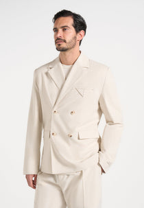 Didier - Double Breasted Linen Jacket - Natural