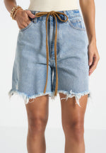 Béau - Distressed Denim Short - Mid Blue