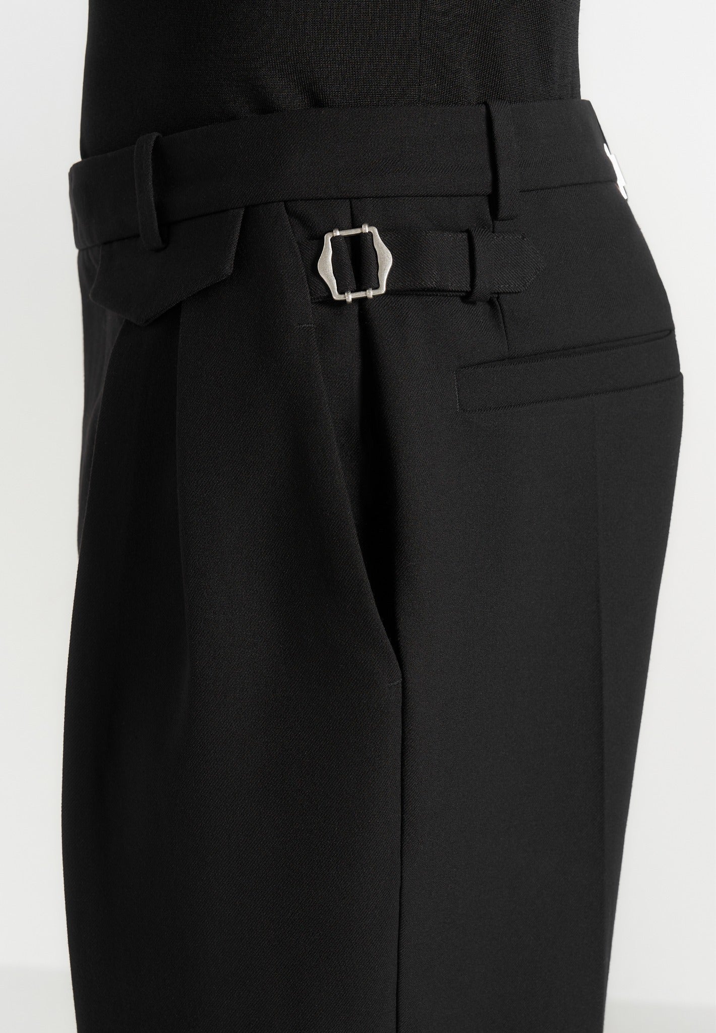 Pierre - Twin Pleat Tailored Pants - Black