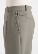Dorian - Pleated Linen Pants - Khaki