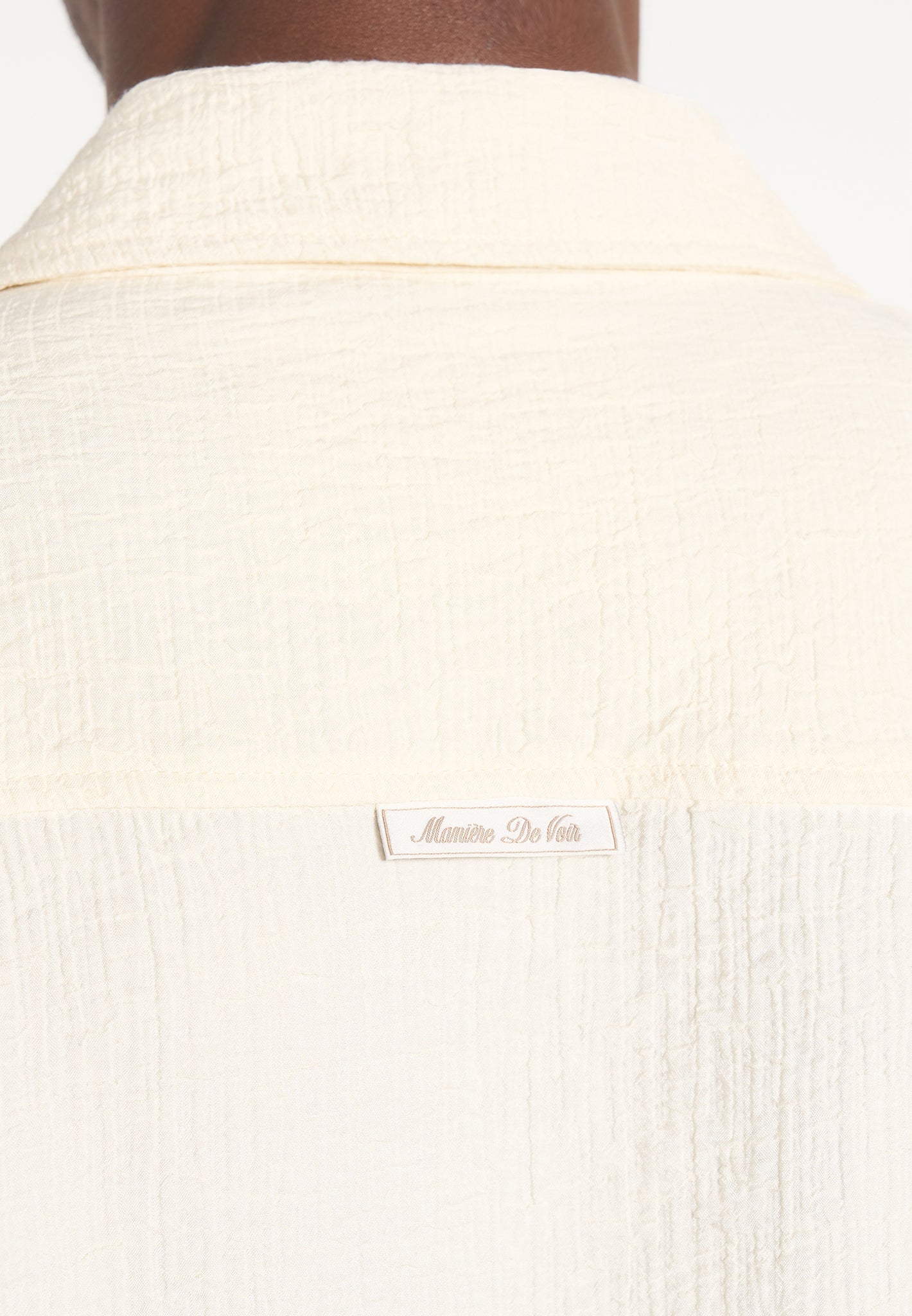 Bailey - Unisex Textured Long Sleeve Shirt - Cream