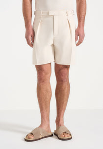 Marin - Tailored Pleated Shorts - Cream