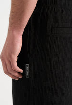 Addison - Unisex Textured Relaxed Fit Pants - Black