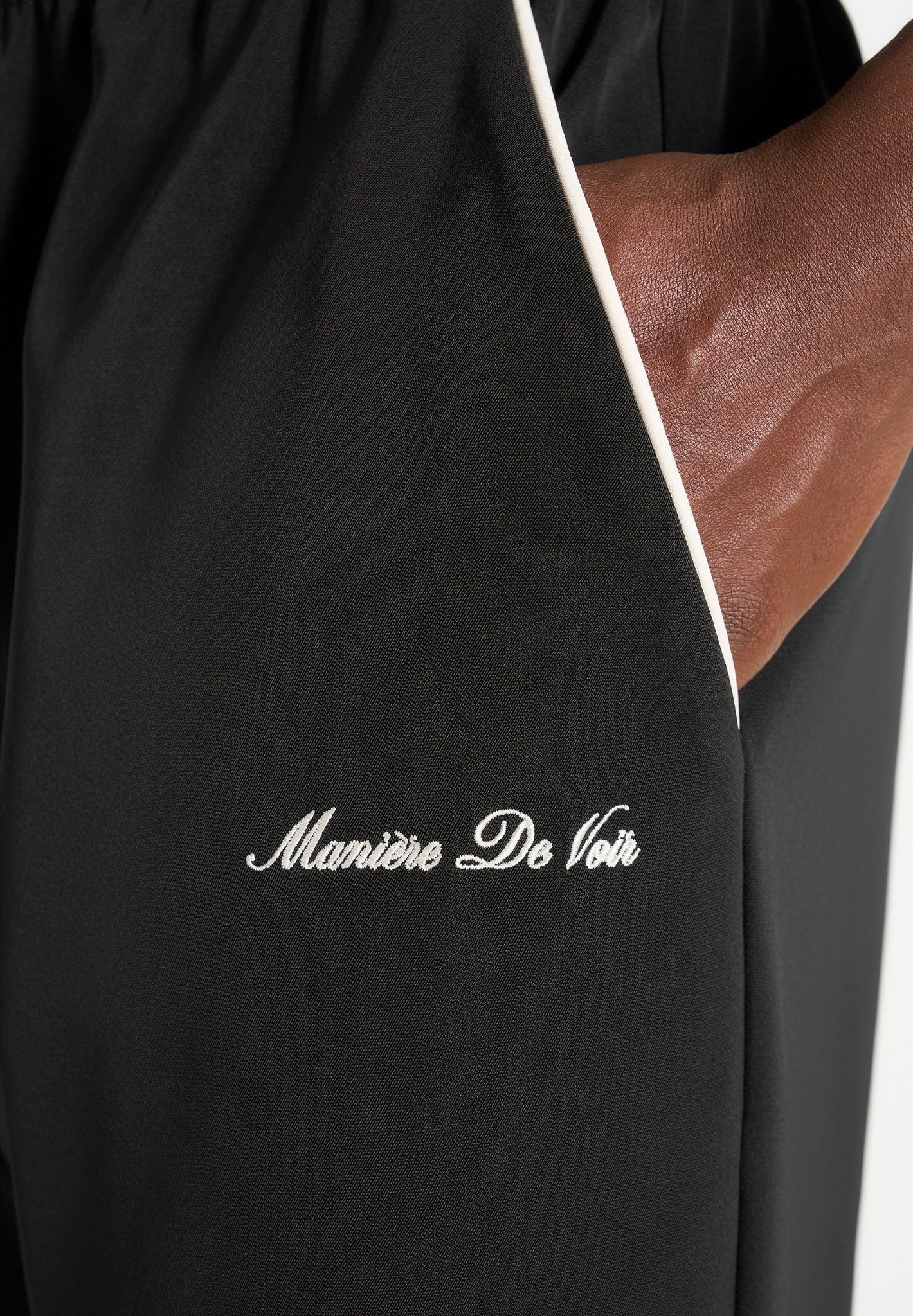Signature Piped Track Pants - Black