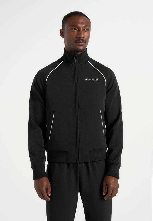 Signature Piped Track Jacket - Black