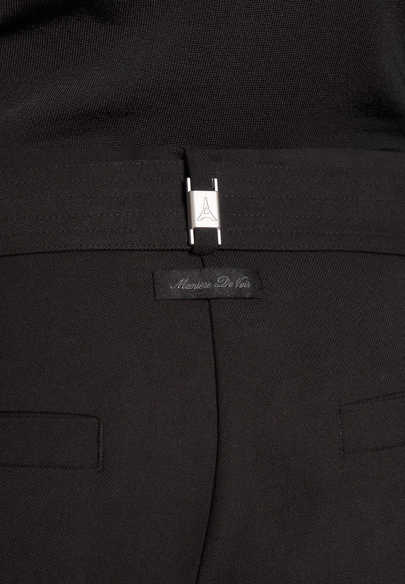 Loic - Wide Leg Tailored Pants With Belt - Black
