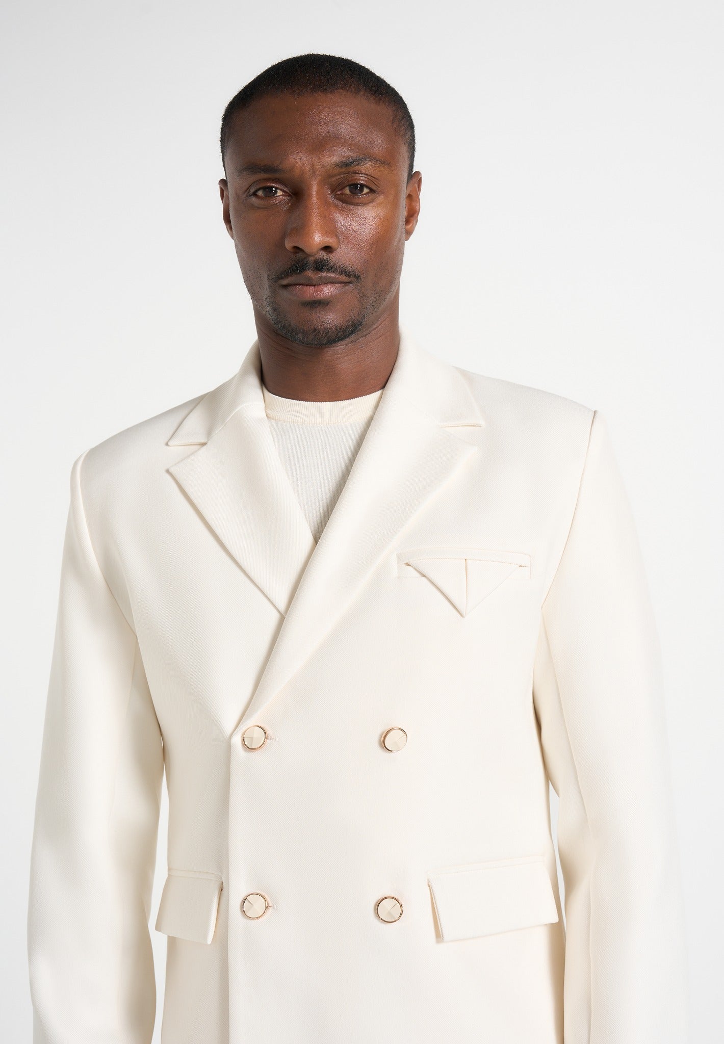 Didier - Double Breasted Tailored Suit Blazer - Off White