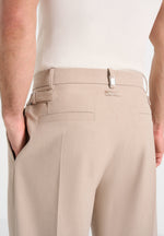 Pierre - Twin Pleat Tailored Pants - Beige