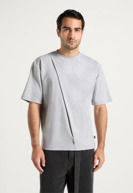 hugo-relaxed-fit-cotton-t-shirt-with-pleat-grey