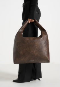 Aubin - Vintage Leather Hobo Bag - Brown