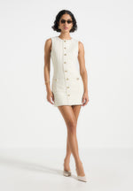 Nadine - Tweed Mini Dress - Cream