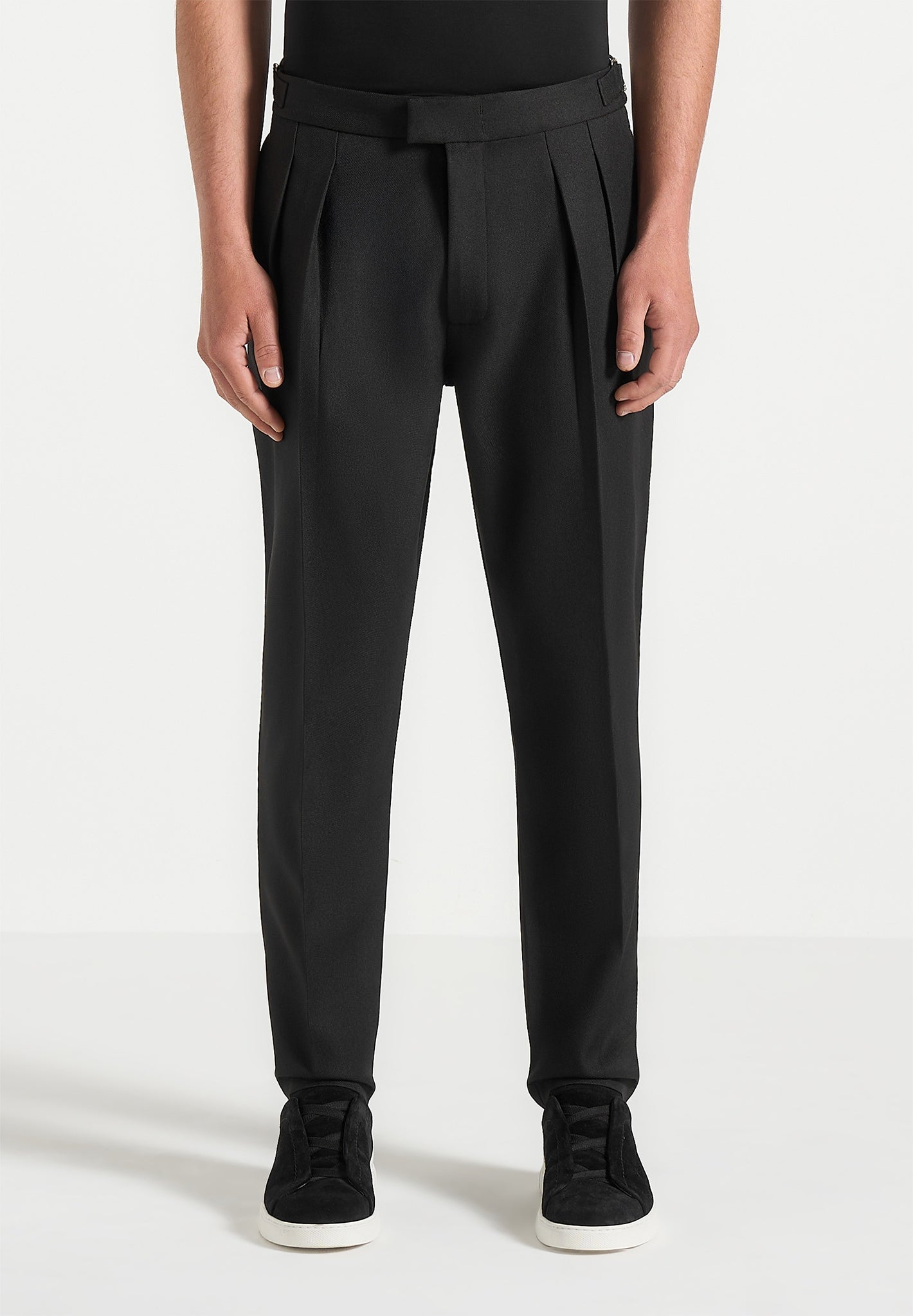 Hubert - Slim Fit Tailored Trousers - Black