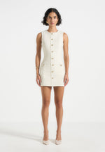 Nadine - Tweed Mini Dress - Cream