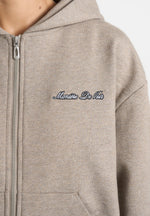 Zia - Unisex Signature Relaxed Fit Zip Hoodie - Taupe