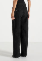 solene-suede-wide-leg-pleated-trousers-black