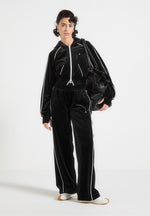 eiffel-velour-zip-through-hoodie-black