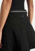 edith-tweed-pleated-skort-with-chain-black