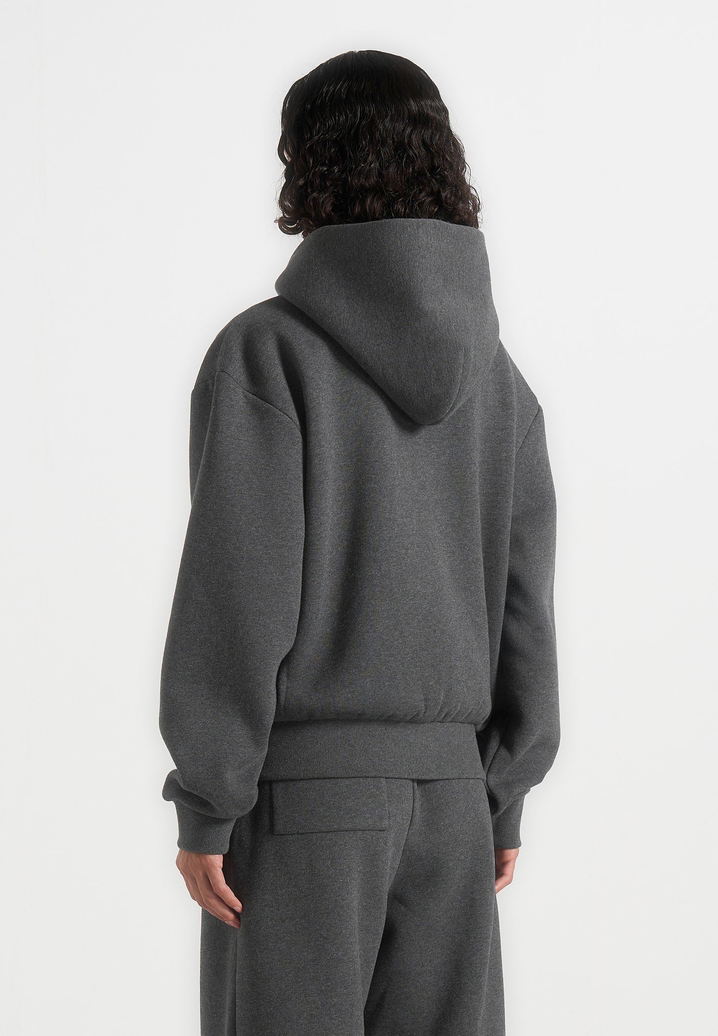 Zia - Unisex Signature Relaxed Fit Zip Hoodie - Charcoal Grey