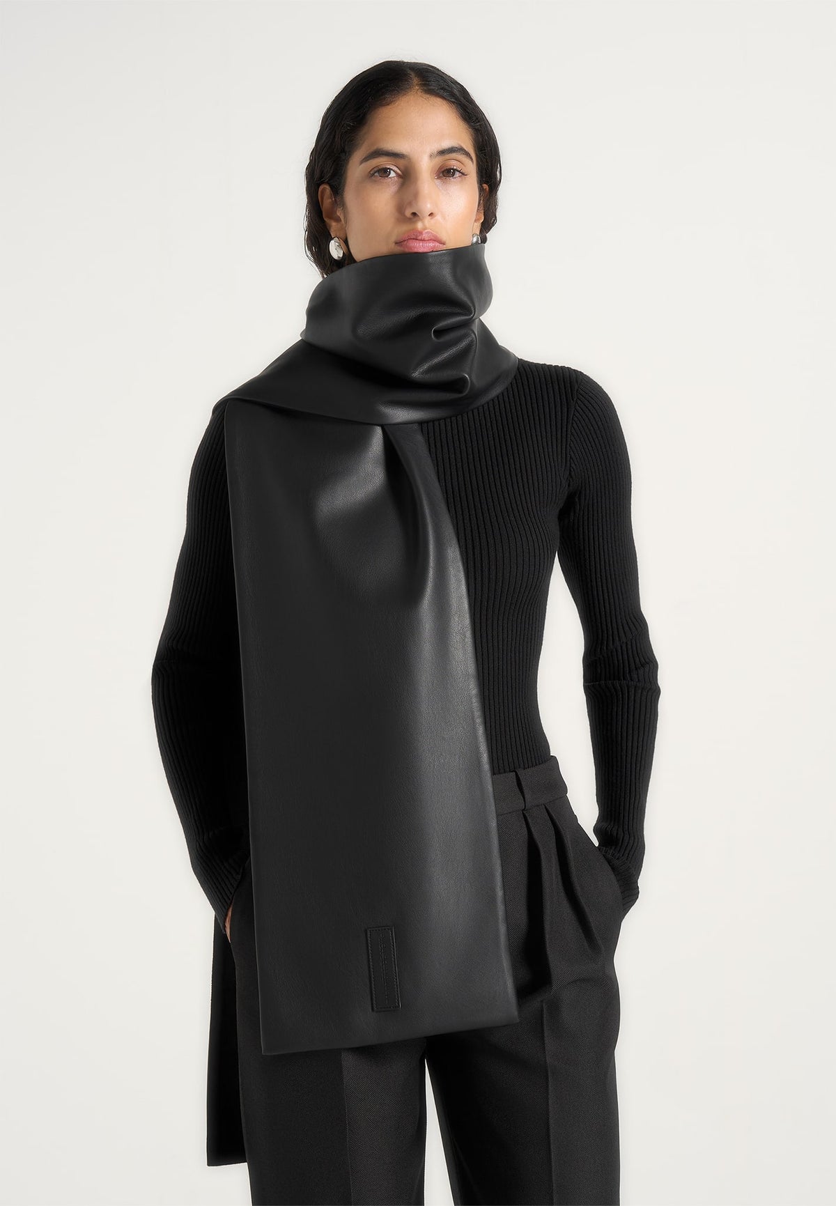 melia-reversible-leather-suede-scarf-black