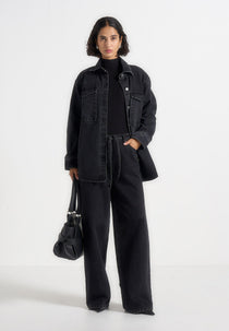 Joy - Oversized Denim Shirt - Washed Black