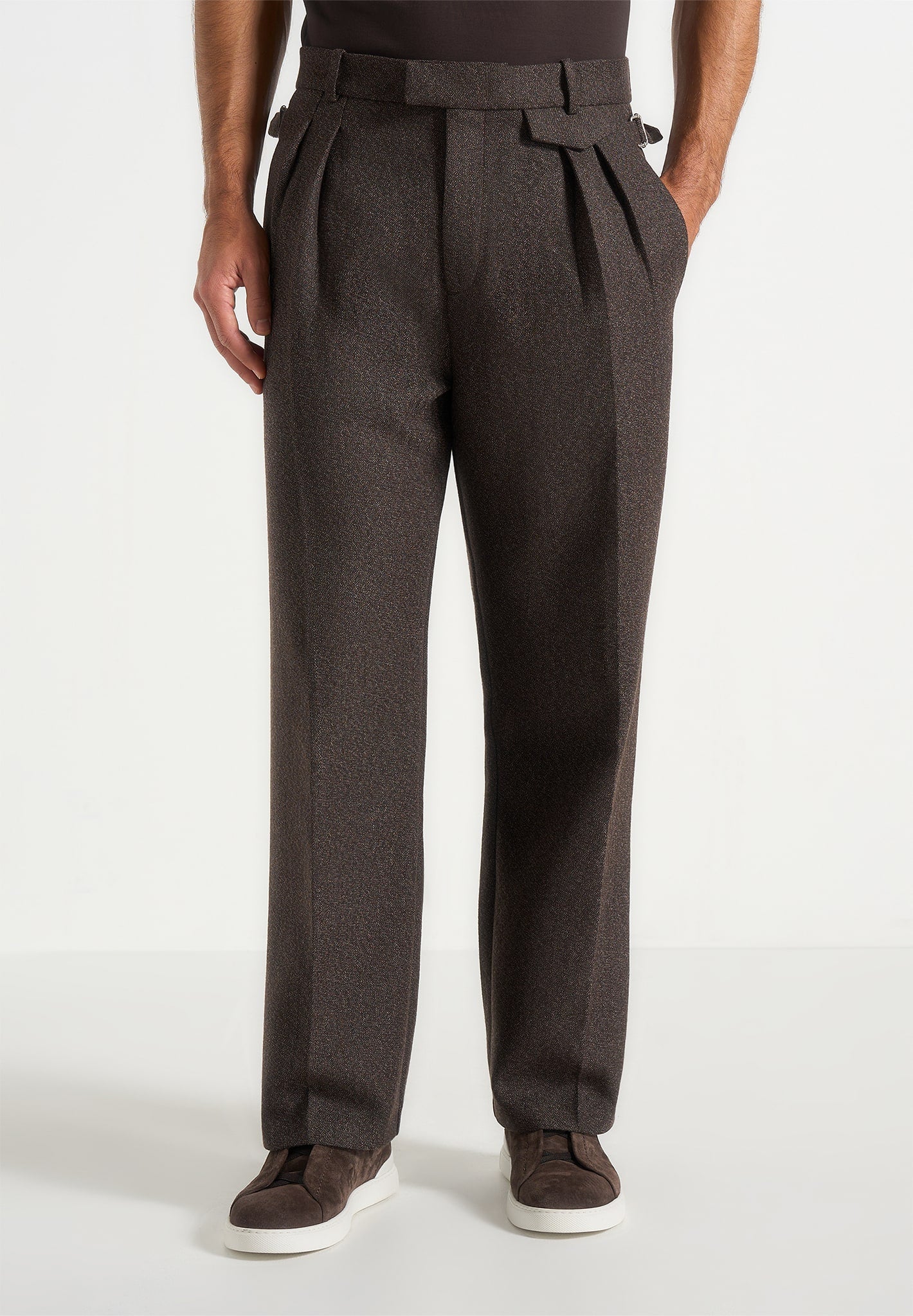 pierre-relaxed-fit-melange-pleated-tailored-trousers-brown