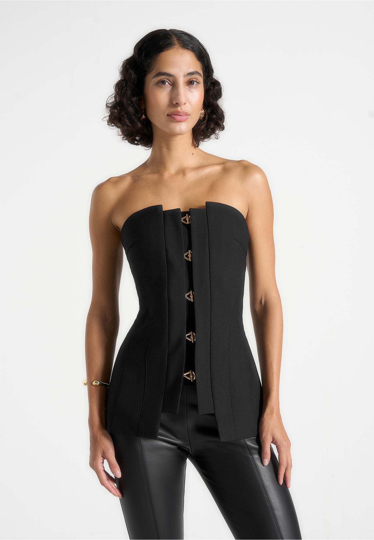 Viviane - Clasp Detail Bandeau Top - Black 