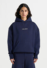 Ollie - Unisex Signature Relaxed Fit Hoodie - Navy