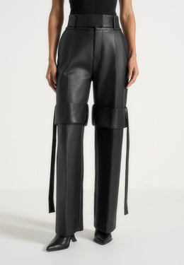 isabelle-leather-belted-strap-detail-pants-black