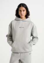 Ollie - Unisex Signature Relaxed Fit Hoodie - Grey Marl