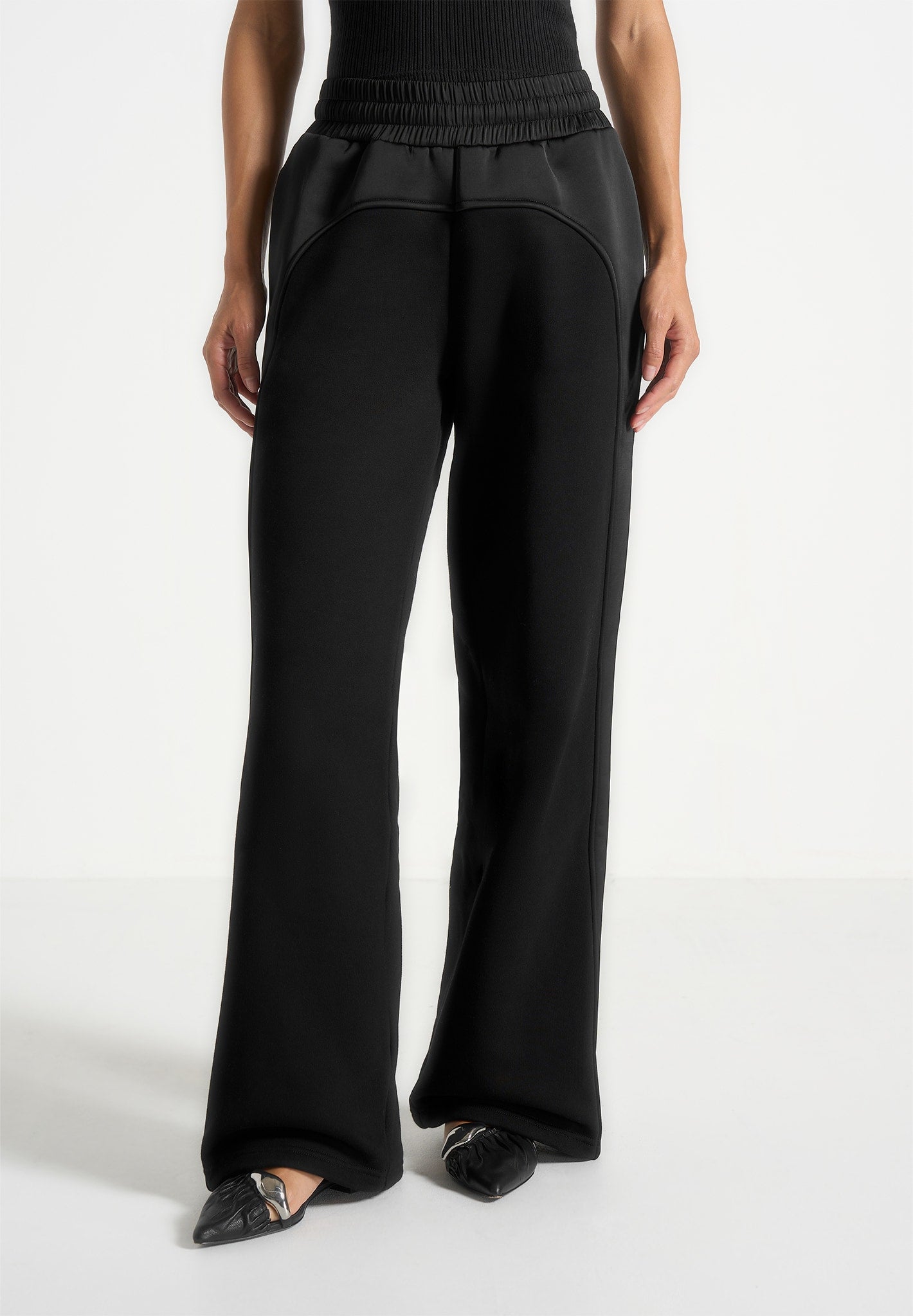 Loula - Jersey And Satin Joggers - Black 