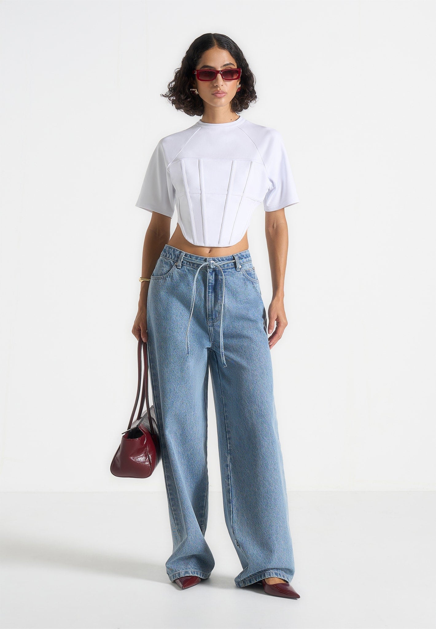 Juline - Corset T-Shirt - White 