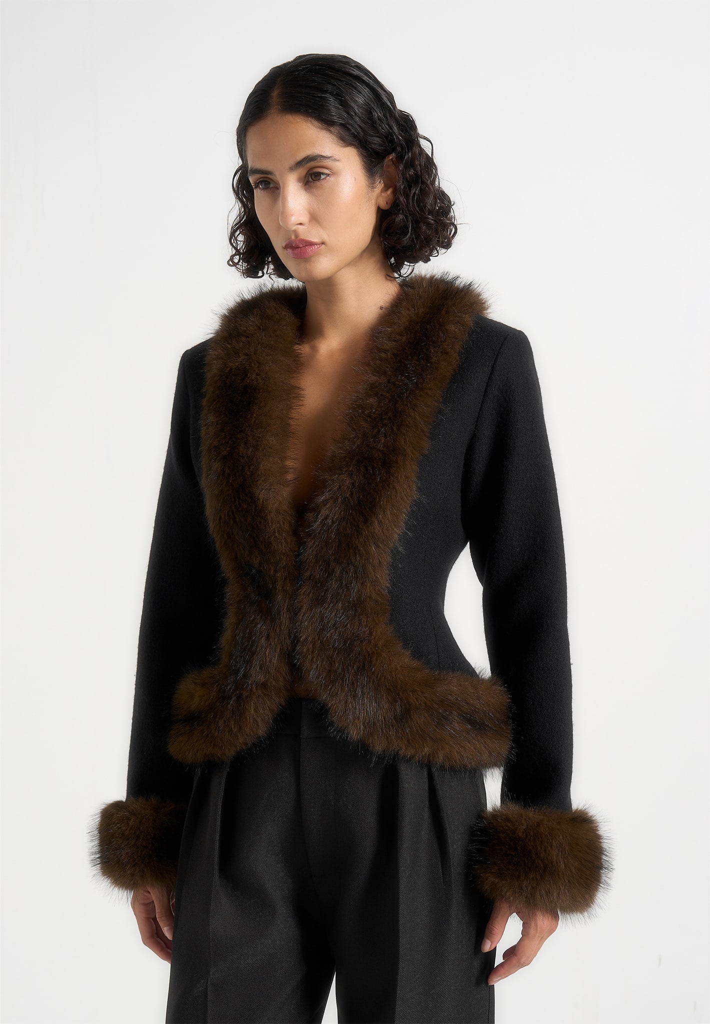 lina-sculpted-wool-and-fur-trim-jacket-black