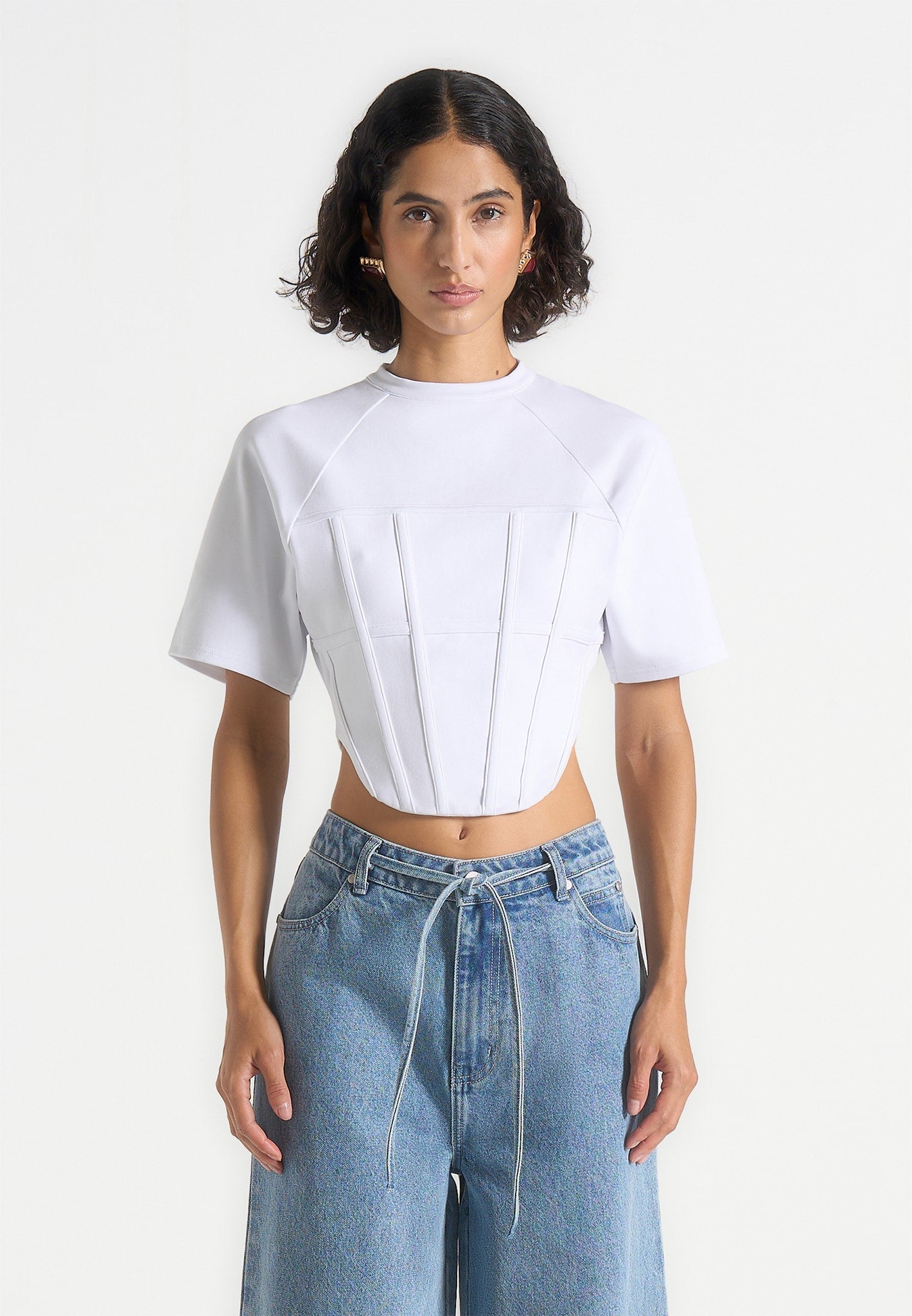 Juline - Corset T-Shirt - White 