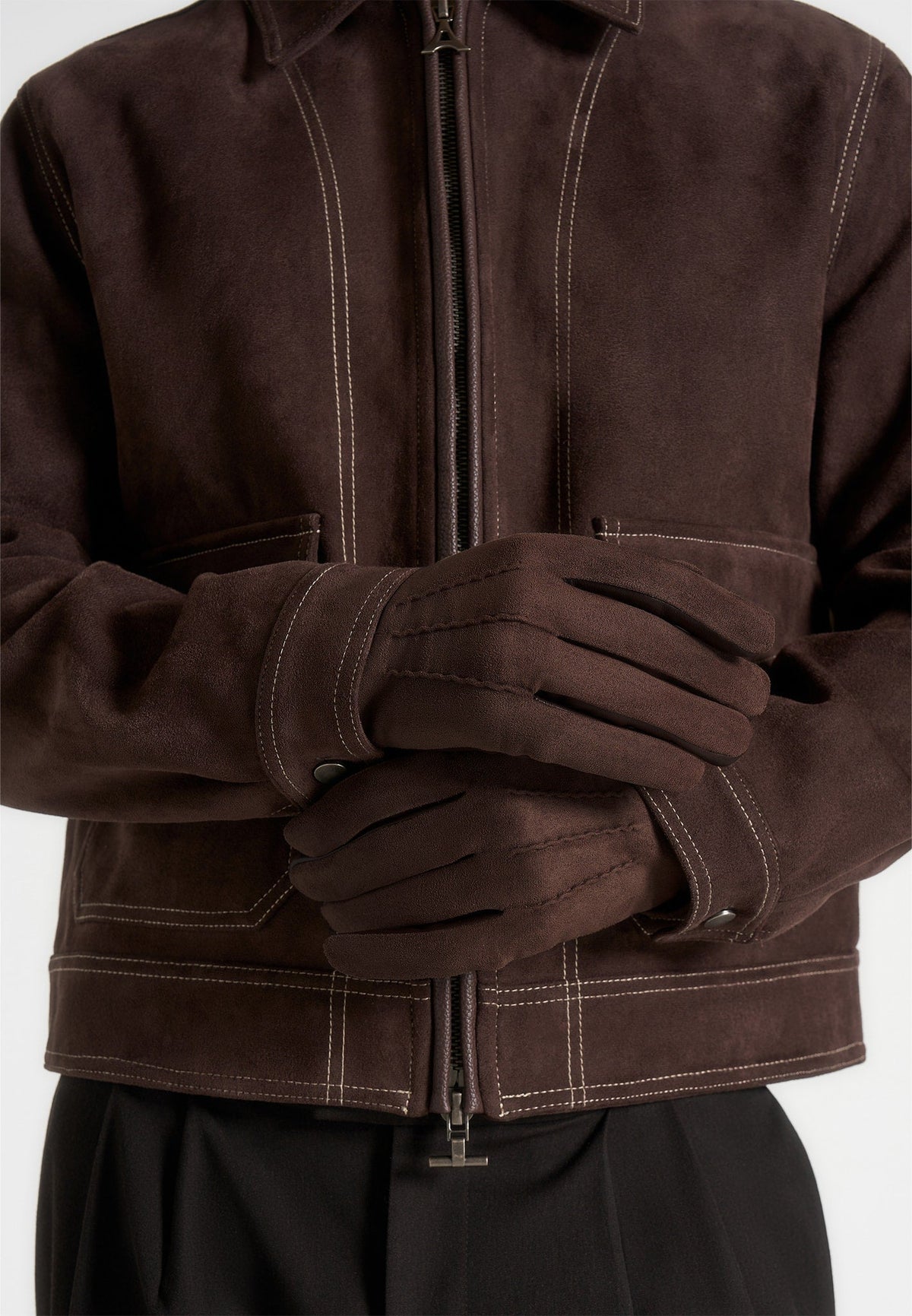 Mario - Vegan Suede Gloves - Brown