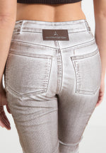 denim-effect-tacked-fit-and-flare-jeans-brown-white