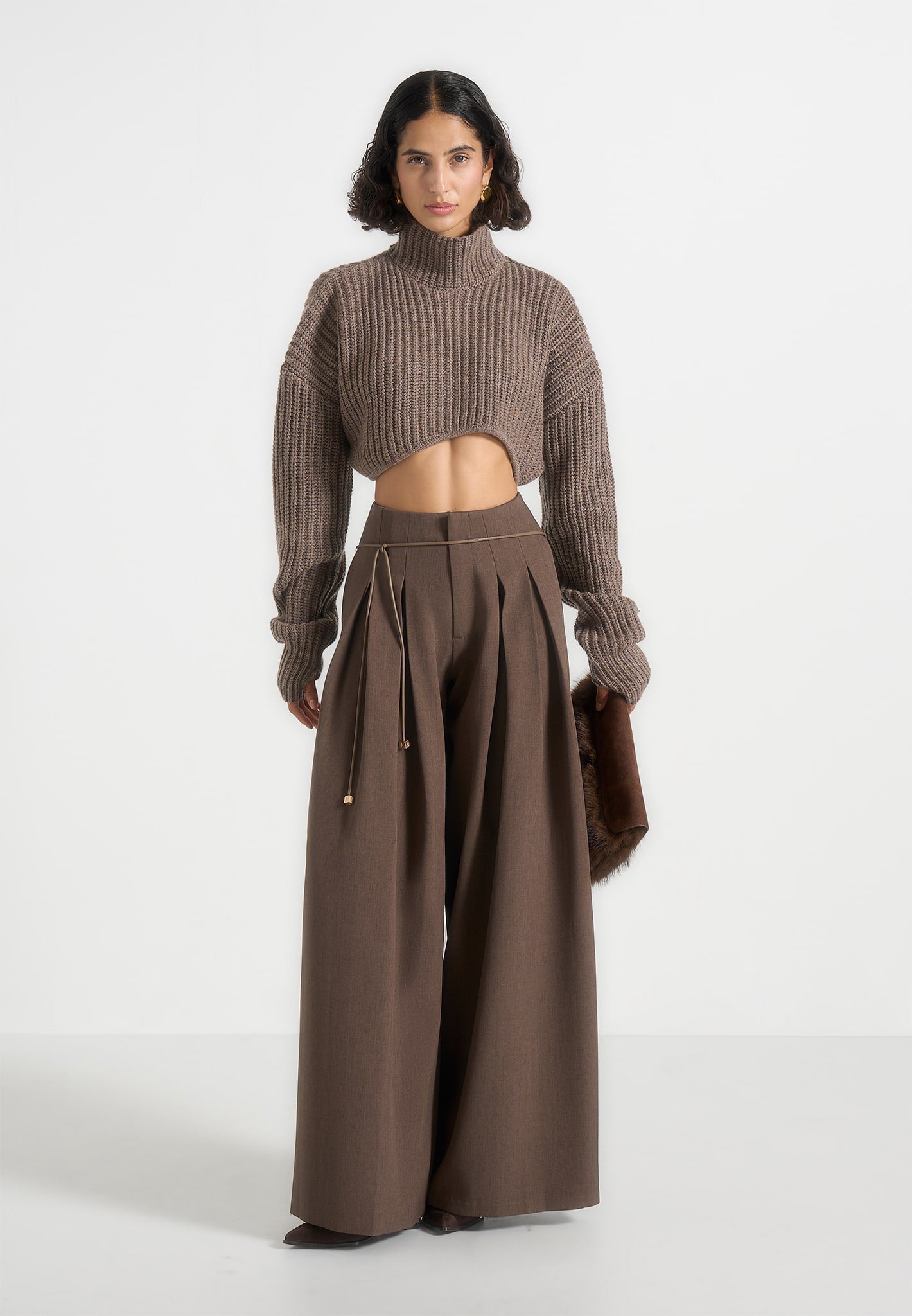 flora-box-pleat-wide-leg-belted-trousers-brown