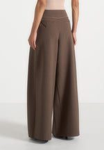 flora-box-pleat-wide-leg-belted-trousers-brown