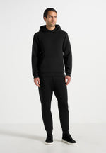Dion - Neoprene Minimal Tapered Fit Cuffed Joggers - Black