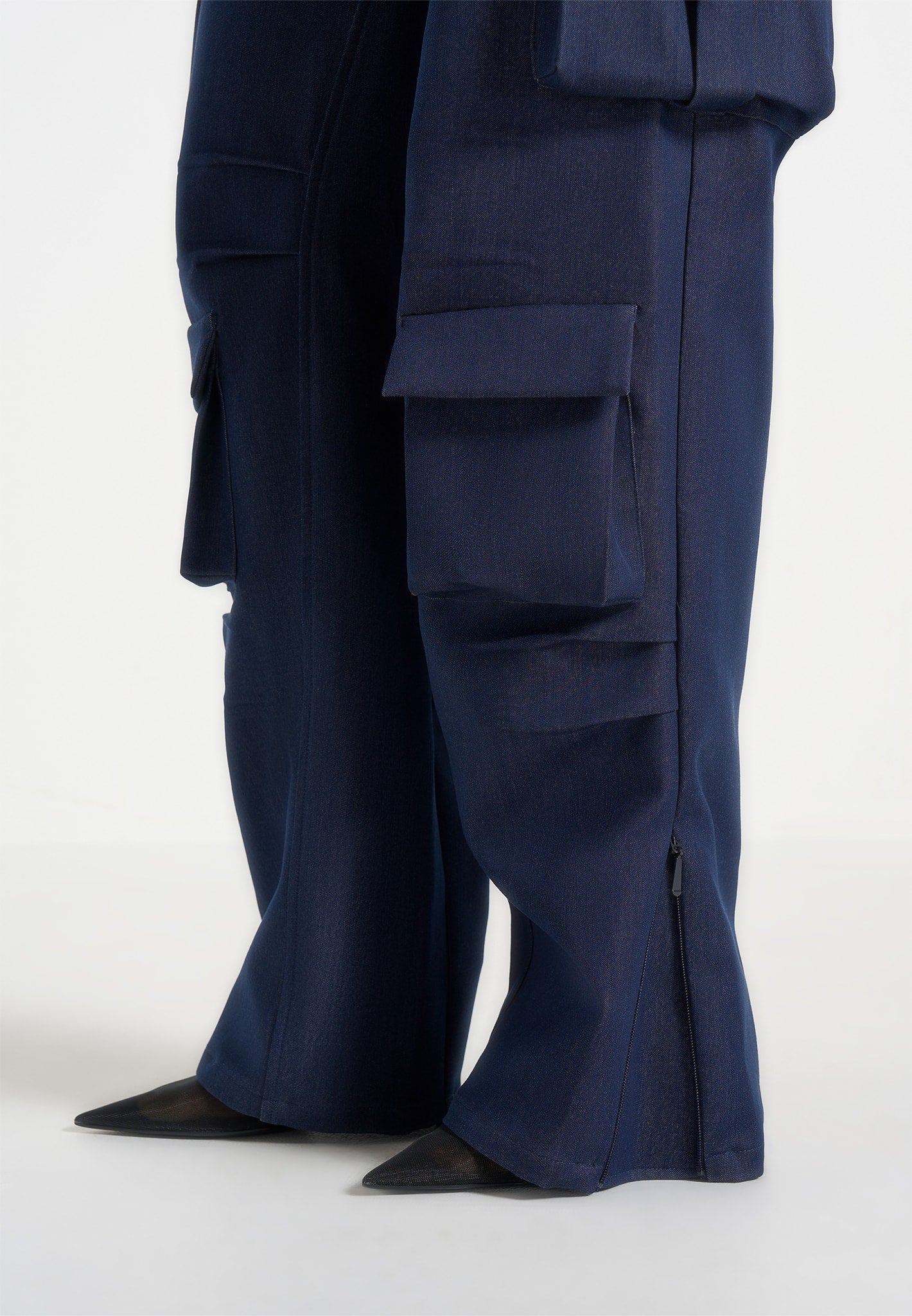 Emilie - High Waisted Cargo Pants - Indigo