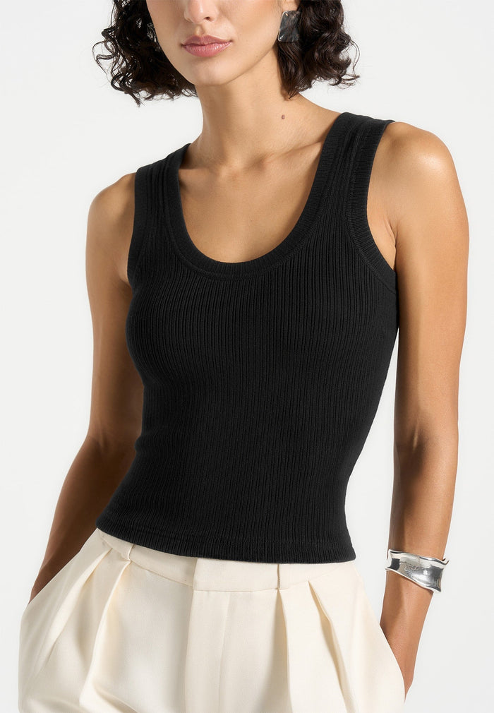 scoop-neck-ribbed-vest-black