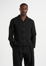 Valen - Applique Detail Long Sleeve Shirt - Black