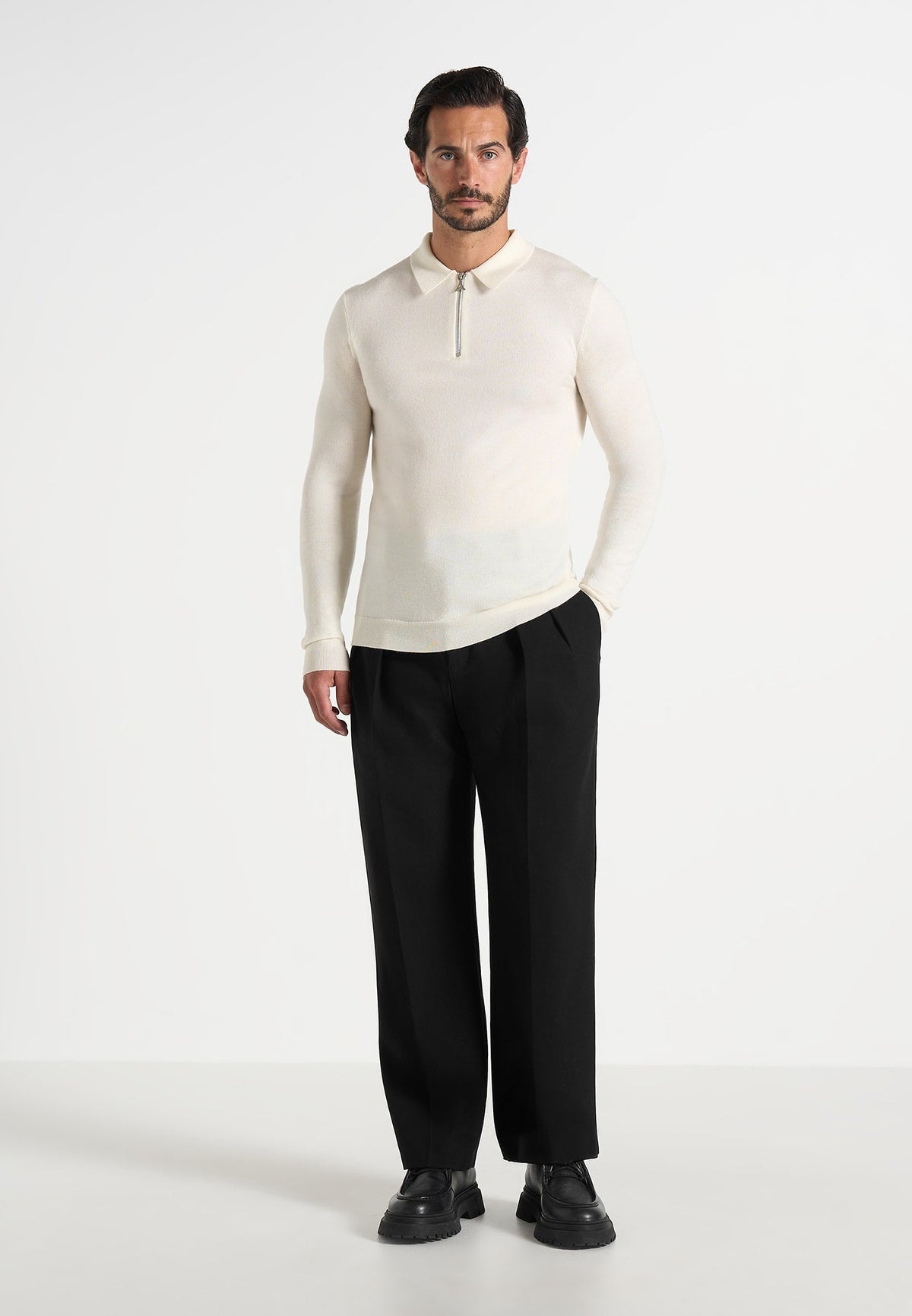 merino-wool-long-sleeve-polo-top-with-zip-off-white
